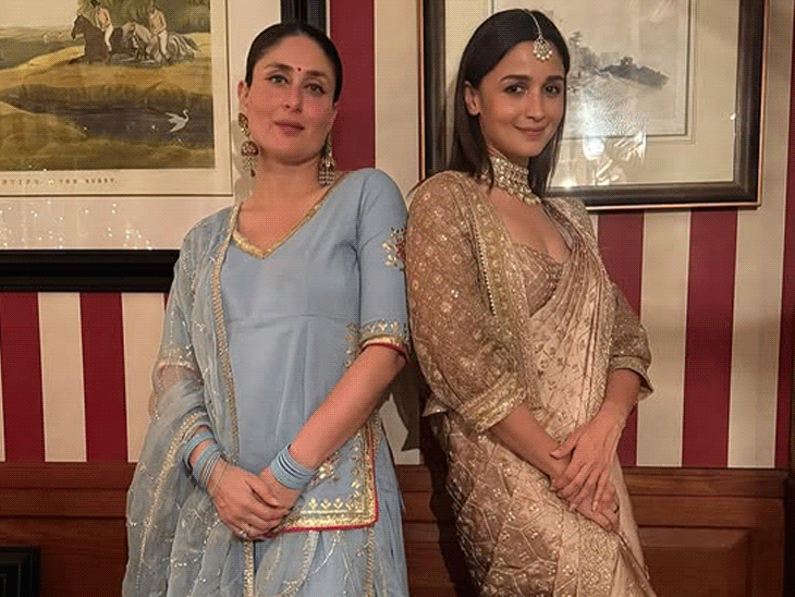The Kapoor family celebrated Dhanteras with great pomp. | कपूर परिवार ने धूमधाम से मनाया धनतेरस: आलिया भट्ट की साड़ी ने सबका ध्यान खींचा, करीना और करिश्मा कपूर भी जश्न में हुईं शामिल