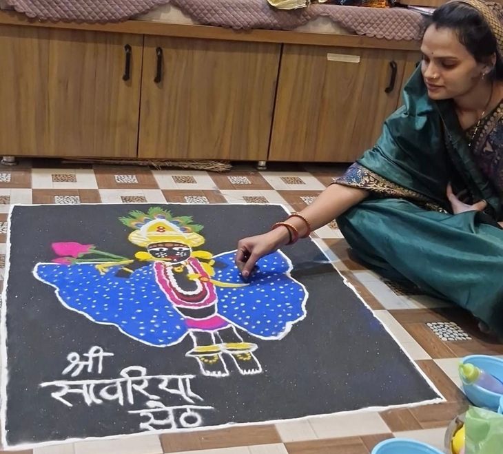 Padwa was celebrated with attractive rangoli and animal worship ...