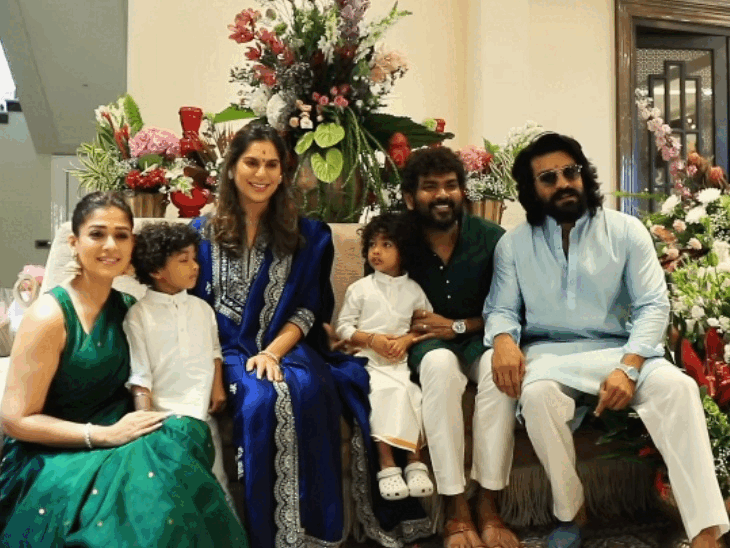 Ram Charan is going to become a father for the second time., announce good news with god bharai video of wife | दूसरी बार पिता बनने वाले हैं राम चरण: पत्नी उपासना की गोद भराई हुई, चिरंजीवी भी साथ नजर आए, दिवाली के मौके पर की अनाउंसमेंट