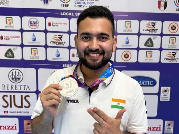 अनीश भनवाला ने वर्ल्ड शूटिंग चैंपियनशिप में सिल्वर जीता:  फ्रांस के शूटर को गोल्ड; इंडिया के 5 मेडल हुए, चीन 4 गोल्ड के साथ टॉप पर