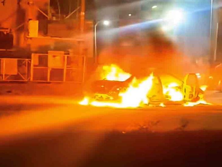 Car catches fire, then explodes 50 metres from petrol pump; 2 have a ...