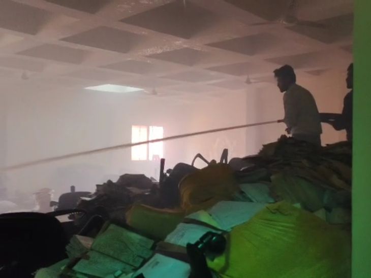 Fire broke out in the record room of Sagar RTO office