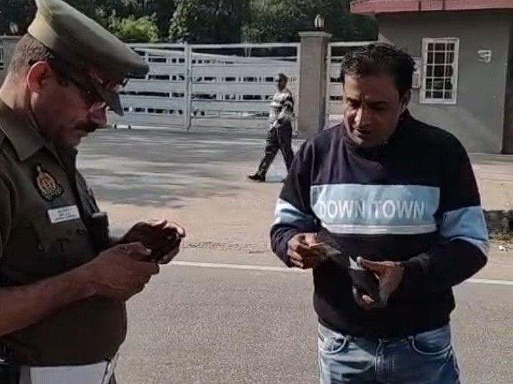 Special drive of traffic police in Meerut