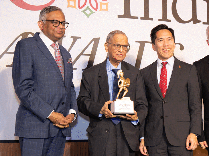 USC India Awards: Narayana Murthy Wins First Ratan Tata Award | USC Honors 3 Indians | USC ने मुंबई में लॉन्च किया पहला ‘रतन टाटा सम्मान’: नारायण मूर्ति सहित तीन भारतीय दिग्गजों को मिला अवॉर्ड