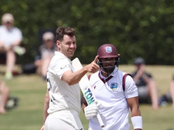 वेस्टइंडीज के खिलाफ न्यूजीलैंड का तीसरा टेस्ट: तीसरे दिन लंच तक वेस्टइंडीज 2 विकेट पर 206 रन, डफी ने दोनों विकेट लिए।