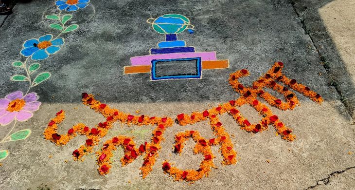 Through colourful rangoli and street plays, children gave the message ...