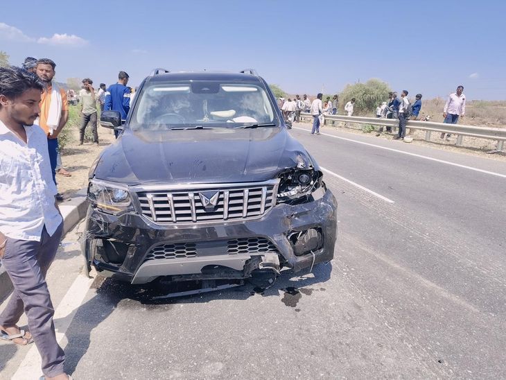 NH-27 Accident Near Dabi Maru Bhaton | Scorpio-Bike Collision