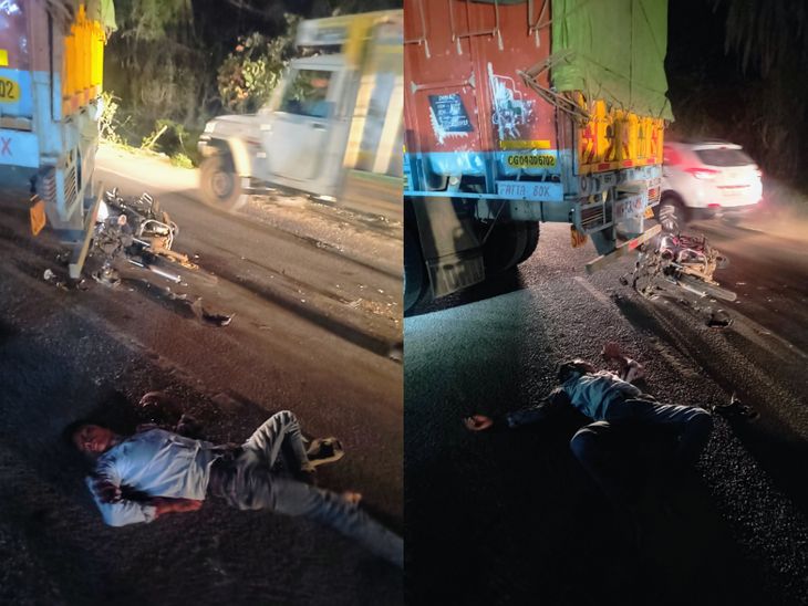 नौगांव में ट्रक की चपेट में आया बाइक सवार:  घायल युवक को पिकअप से अस्पताल पहुंचाया, जिला अस्पताल रेफर – Chhatarpur (MP) News