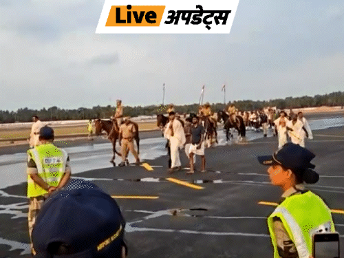 भास्कर अपडेट्स:केरल के तिरुवनंतपुरम एयरपोर्ट ने 5 घंटे उड़ानें रोकीं, रनवे से गुजरता है पैंकुनी अरट्टू जुलूस