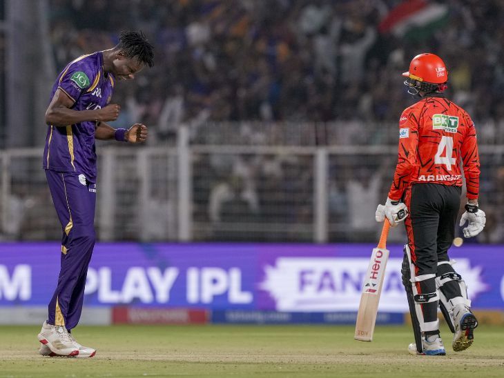 अभिषेक शर्मा पर मैच फीस का 25% जुर्माना:केकेआर के खिलाफ मैच में आईपीएल आचार संहिता का उल्लंघन, डिमेरिट प्वाइंट भी दिया गया