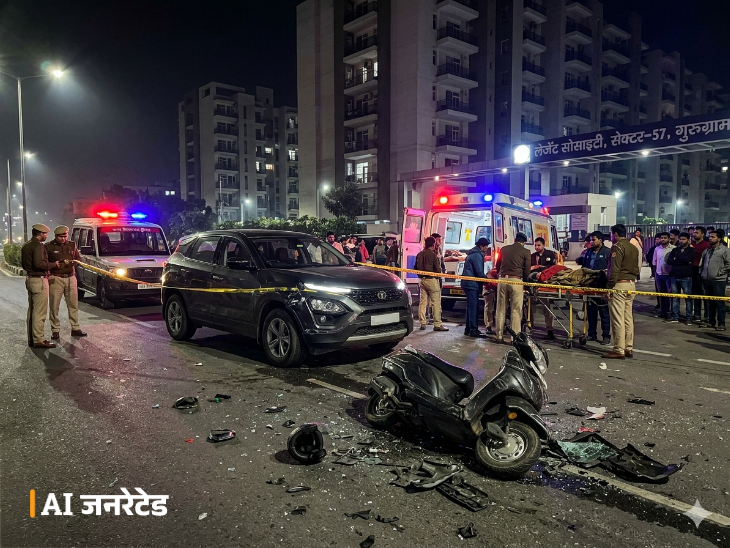 Youth Dies in Gurugram Road Accident After Car Hits Scooty | Haryana News
