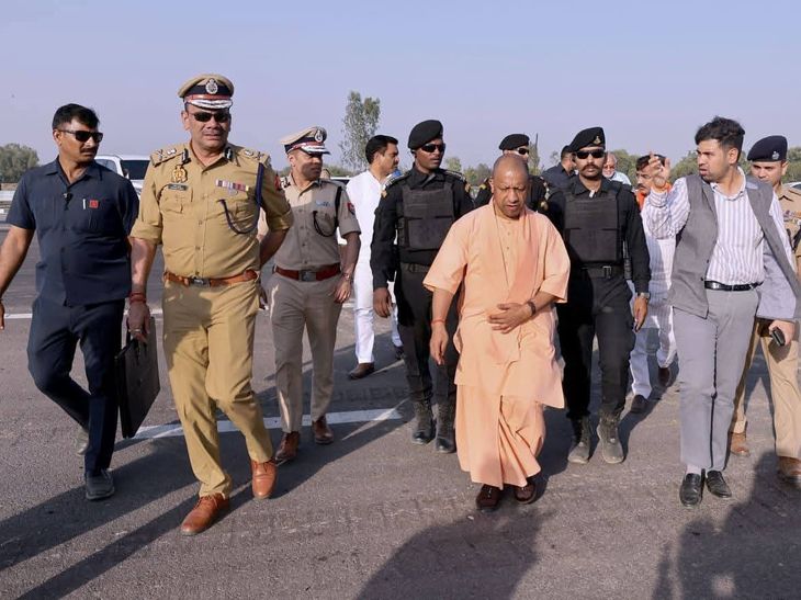 Hardoi Ganga Expressway Inauguration Site | CM Yogi Inspects PM Modi ...