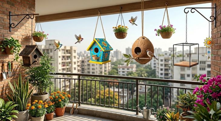 A perfect combination of nature and decoration, the chirping of birds ...