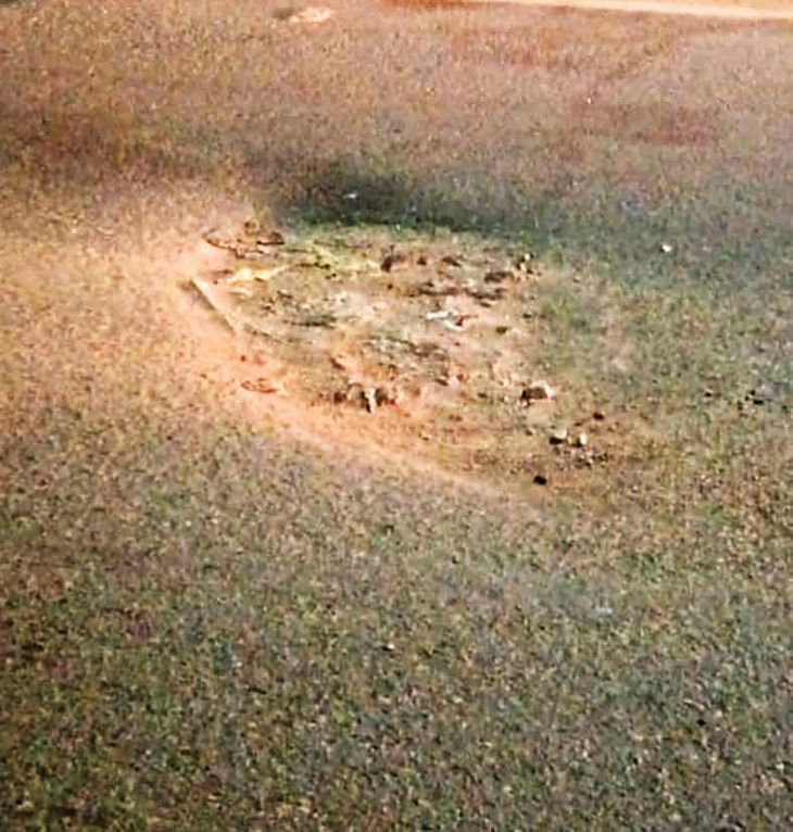 Deep pit formed at Sikandari Gate Chowk