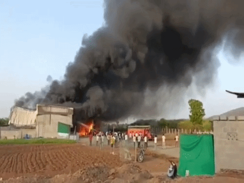 Sanderao Furniture Factory Fire | Smoke Billows, Firefighters Battle Blaze