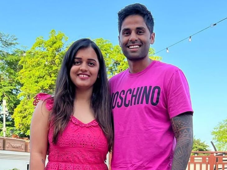 शादी के 10 साल बाद पिता बने सूर्यकुमार यादव: पत्नी देविशा ने बेटी को जन्म दिया; उन्हें बेंगलुरू के खिलाफ मैच से बाहर रखा जा सकता है.