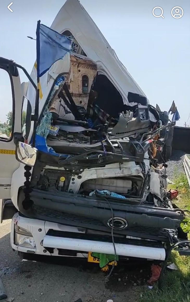 A tipper truck coming from the wrong direction made a cut and collided ...