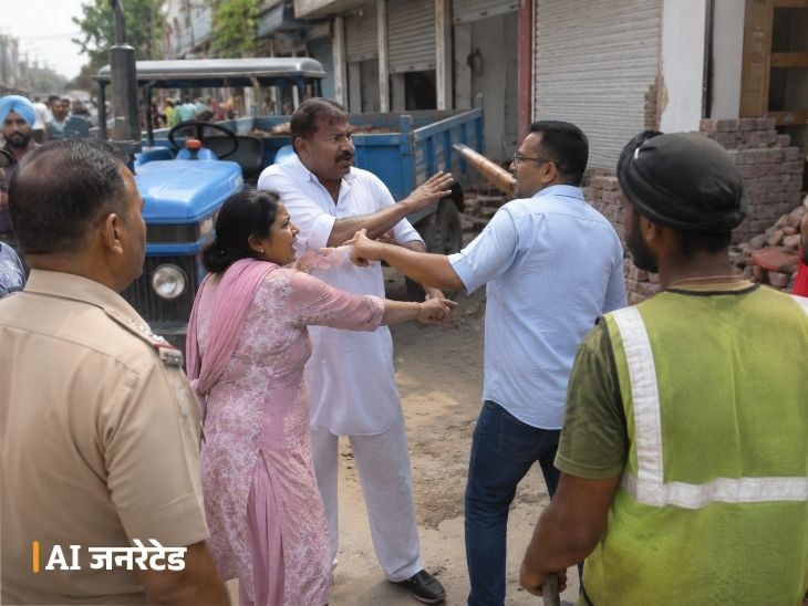 साहनेवाल में नगर कौंसिल टीम से हाथापाई:  दंपती ने दुकान को आग लगाने की दी धमकी, सरकारी ड्यूटी में बाधा डालने पर केस दर्ज – Ludhiana News