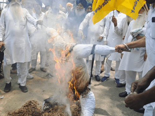 अकाल तख्त के हुक्मनामे के बाद सीएम इस्तीफे की मांग:  वारिस पंजाब दे’ का DC दफ्तरों के बाहर प्रदर्शन, फूंका पुतला – Ludhiana News