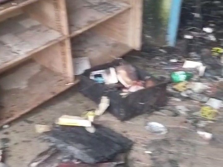 Massive Fire Ravages Mobile Shop in Ambedkarnagar's Sanjarpur; Goods Destroyed