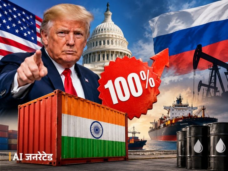 ट्रम्प को मिला 100% टैरिफ लगाने का अधिकार:अमेरिका में बिल पास, रूस से तेल खरीदने वालों पर ले सकेंगे एक्शन, लिस्ट में भारत भी