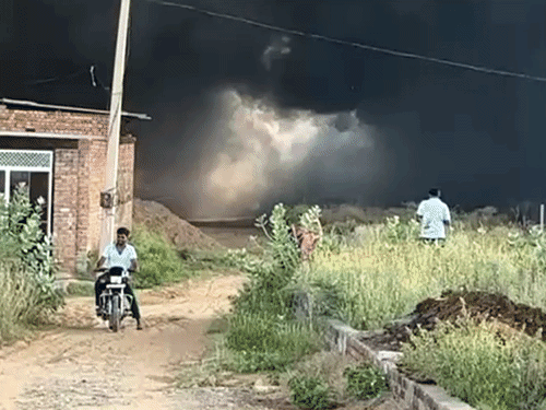 Bhiwani Drain Fire Incident | Chemical Truck Accident Sparks Blaze