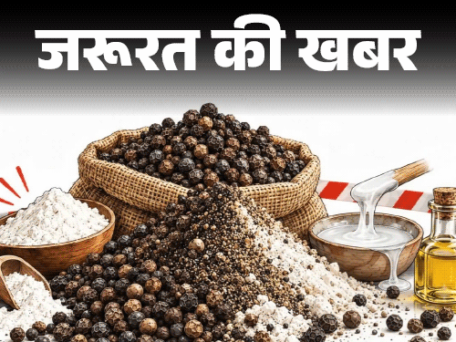 गाजियाबाद में 1200 किलो मिलावटी काली मिर्च जब्त