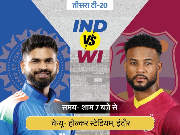 भारत-वेस्टइंडीज तीसरा टी20 आज इंदौर में, सीरीज 1-1 से बराबर