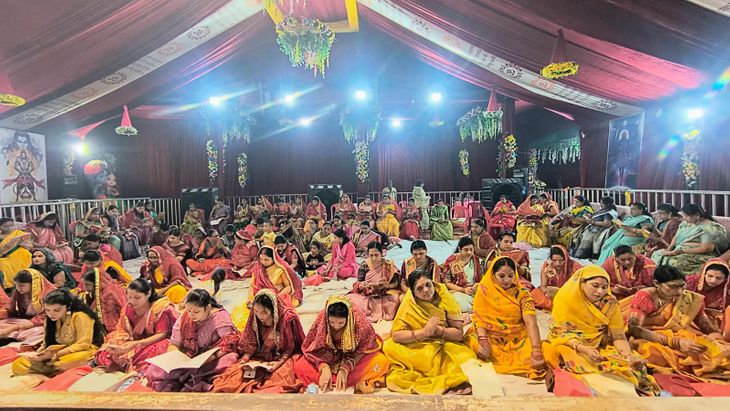 Mangalpath women participated in worship at Aadya Shakti Durga Pandal