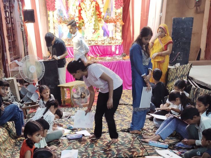Navratri Drawing Competition in Gola | Kids Showcase Talent & Creativity