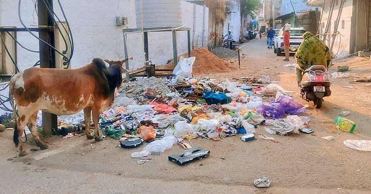 The sanitation system is in a bad state, with garbage on the roads and ...
