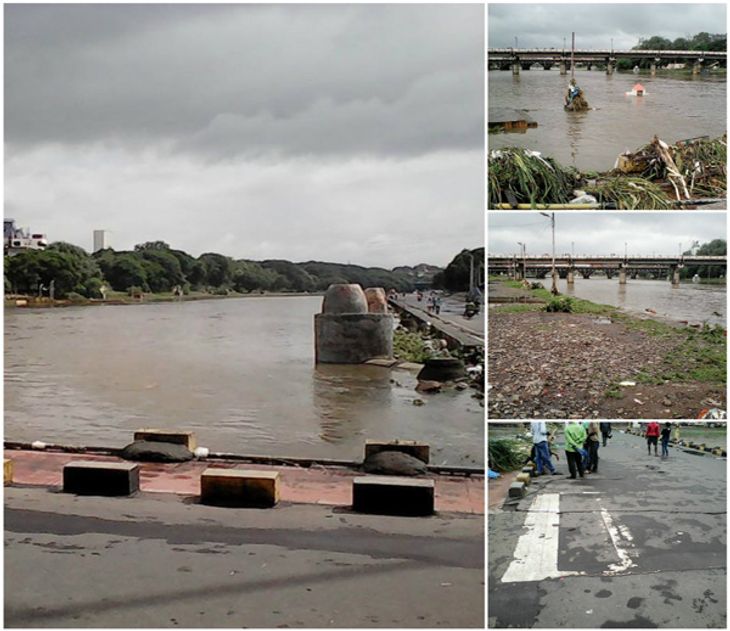Pune\'s famous Bhide Bridge under water as khadakwasla full