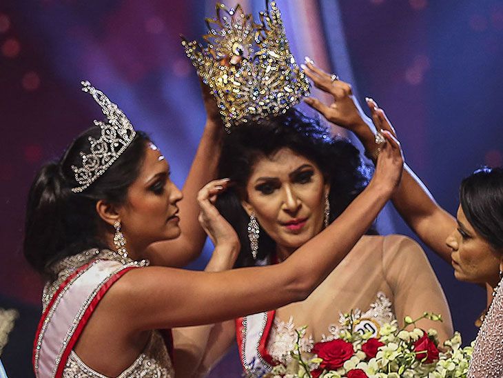 ‘Mrs World’ arrested for grabbing crown from head of ‘Mrs Sri Lanka