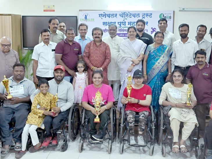 पुण्यात पहिल्यांदाच व्हीलचेअर रेसचे आयोजन:  100 दिव्यांगांनी घेतला सहभाग, चार गटांत स्पर्धा पडली पार – Pune News