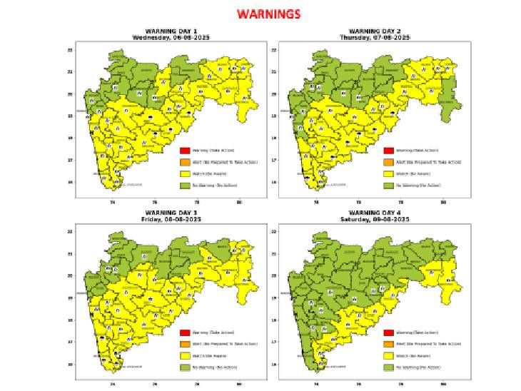 मराठवाड्यात 7-8 तर विदर्भात 8-10 ऑगस्ट दरम्यान मुसळधार: रायगड, रत्नागिरी, सिंधुदुर्ग, पुणे, सातारा घाटमाथांना सतर्कतेचा इशारा – Mumbai News मराठवाड्यात 7-8 तर विदर्भात 8-10 ऑगस्ट दरम्यान मुसळधार: रायगड, रत्नागिरी, सिंधुदुर्ग, पुणे, सातारा घाटमाथांना सतर्कतेचा इशारा – Mumbai News