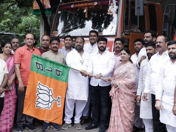 पुणे भाजपने पूरग्रस्तांना 45 हजार किलो मदत पाठवली:  अतिवृष्टीबाधित भागांसाठी ‘एक हात मदतीचा’ अभियान – Pune News