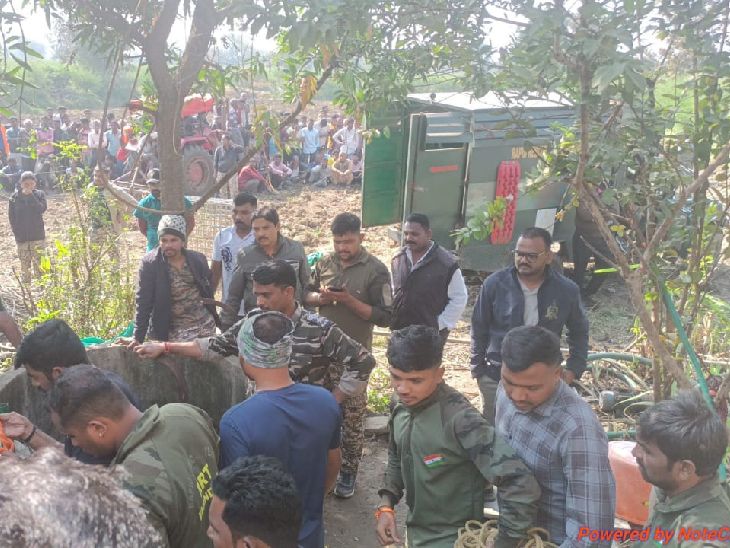 खोलमारा शिवारातील विहिरीत पडलेल्या बिबट्याची थरारक सुटका:  वन विभागाच्या रेस्क्यू ऑपरेशनला यश; नैसर्गिक अधिवासात मुक्त – Nagpur News