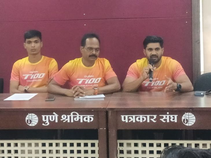 ५८ वर्षीय पोलीस अधिकारी, मुलाने दुबई ट्रायथलॉनमध्ये यश मिळवले:  टी-१०० वर्ल्ड टूर स्पर्धा ५ तास ५० मिनिटांत पूर्ण केली – Pune News