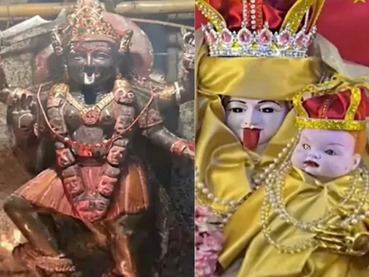 कालीच्या मूर्तीचा मदर मेरीसारखा शृंगार, VIDEO:  गळ्यात क्रॉस, मांडीवर बाळ; पुजारी म्हणाले- देवीने स्वप्नात असे करण्यास सांगितले – Mumbai News