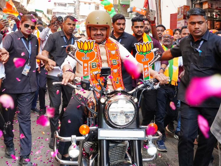 Nagpur Election Roadshow: CM Devendra Fadnavis Leads Bullet Rally