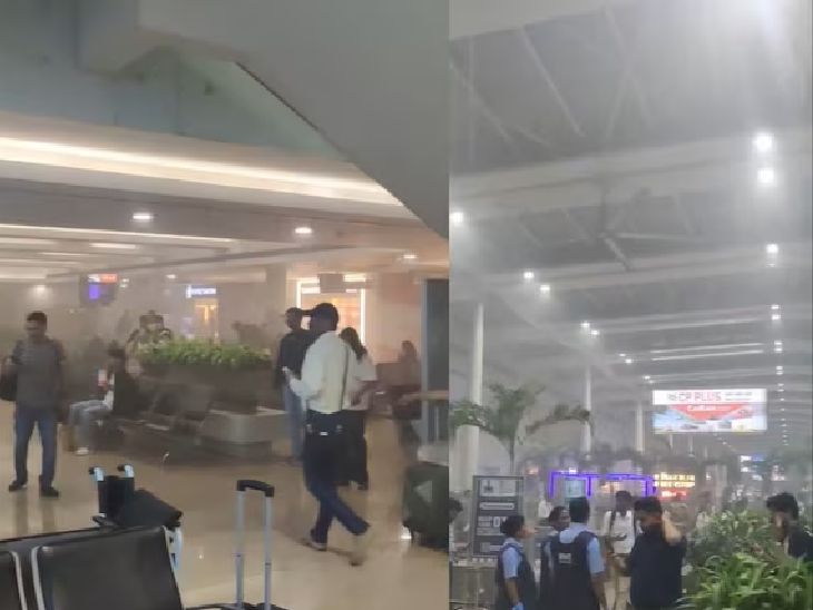मुंबई विमानतळाच्या ‘टर्मिनल 1’ वर आग:  रनवे परिसरात धुराचे लोट; हाय-अलर्टनंतर सर्व गेट्स बंद, प्रवाशांमध्ये घबराट – Mumbai News