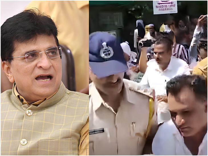 अमरावतीत हायव्होल्टेज ड्रामा!:  किरीट सोमय्यांच्या गाडीसमोर MIM नगरसेवकांचे ‘रास्ता रोको’ आंदोलन; पोलिसांशी बाचाबाची – Amravati News