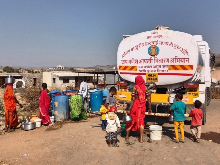दगडूशेठ ट्रस्टकडून 100 दिवसांत 1 कोटी लीटर पाणी वाटप:  पुरंदरमधील दुर्गम भागांत दररोज 1 लाख लीटर पाणीपुरवठा – Pune News