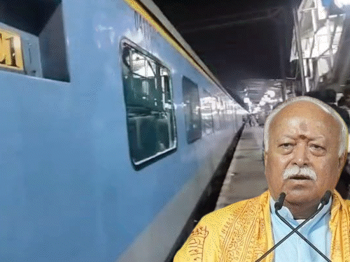 RSS प्रमुख मोहन भागवत यांच्या ट्रेनवर दगडफेक:  फिरोजाबादेत शताब्दी एक्सप्रेसचा E-1 डब्यावर हल्ला, कानपूरहून दिल्लीला जात होते