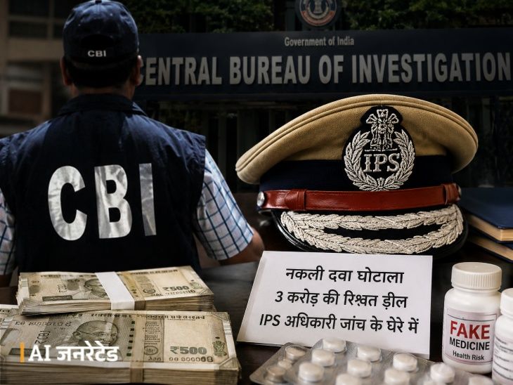 CBI च्या रडारवर हरियाणा केडरचा IPS अधिकारी:  औषध घोटाळ्यात दिलासा दिल्याचा ठपका, PI मार्फत 3 कोटींचा व्यवहार