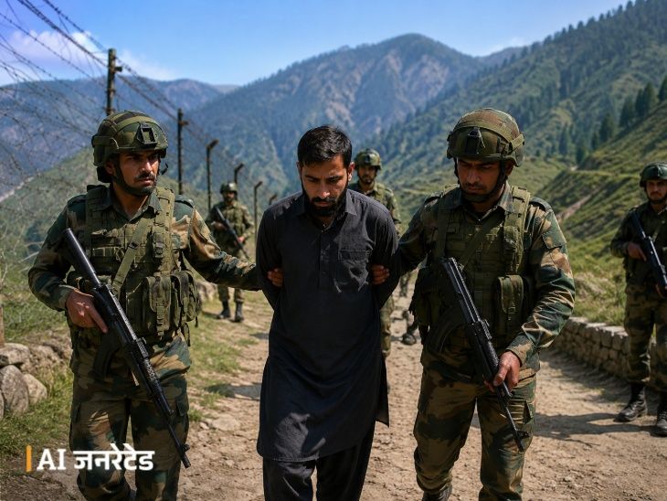 जम्मू-काश्मीरच्या पूंछमध्ये पाकिस्तानी नागरिकाला अटक:  LoC मधून घुसखोरी करून आत आला होता, जूनमध्ये अशी तिसरी घटना