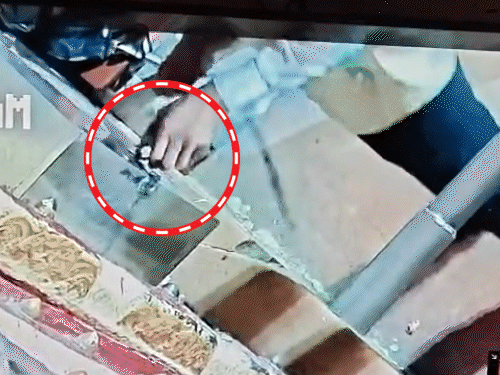 मथुरेतील द्वारकाधीश मंदिरात चोरी…CCTV:  चोराने आधी गुटखा खाल्ला, नंतर मुख्य दारावरील दानपेटी सळईने तोडली; एक-एक नोट घेऊन पळाला