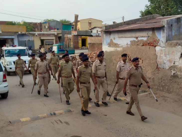In Surendranagar, the district police chief organized a foot march with ...
