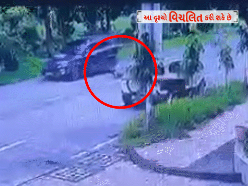 A speeding Scorpio hit two bikers, CCTV