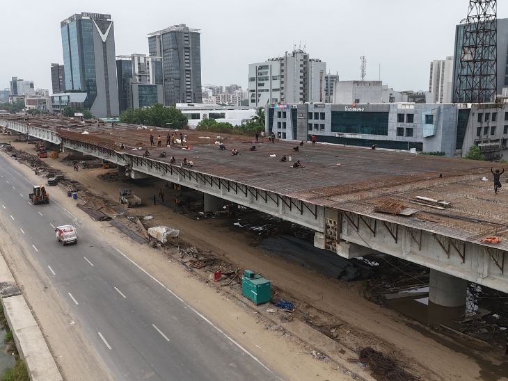 6 lane elevated bridge between ISKCON-Sarkhej, first time using Doona-T ...